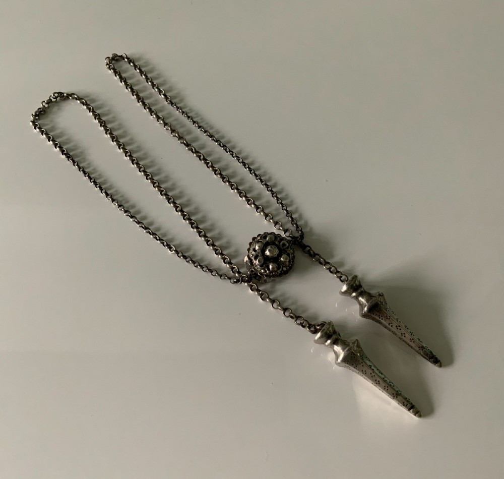Dutch silver knitting needle guards - late 18th century
