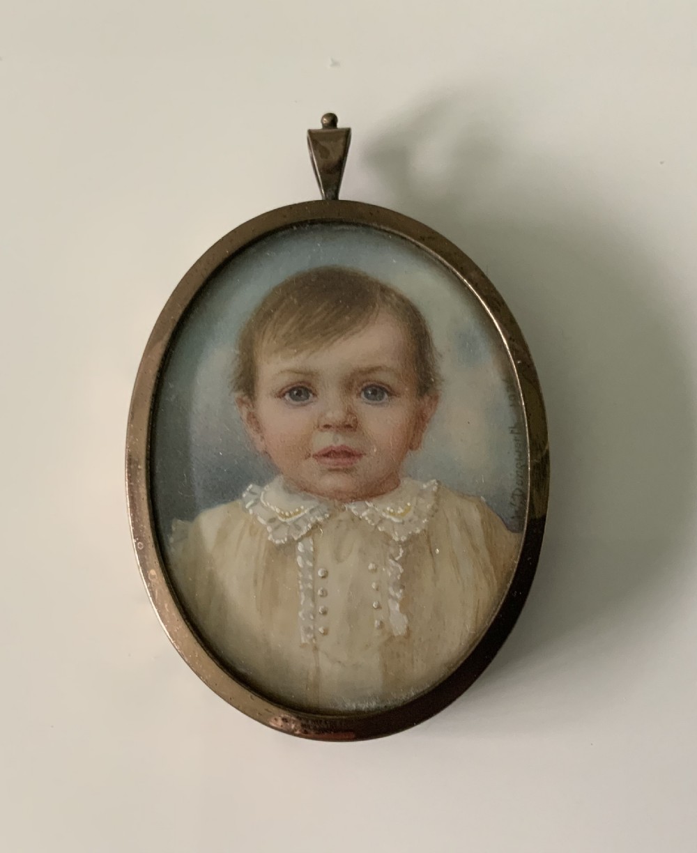 Portrait miniature of a young child - W Dongworth