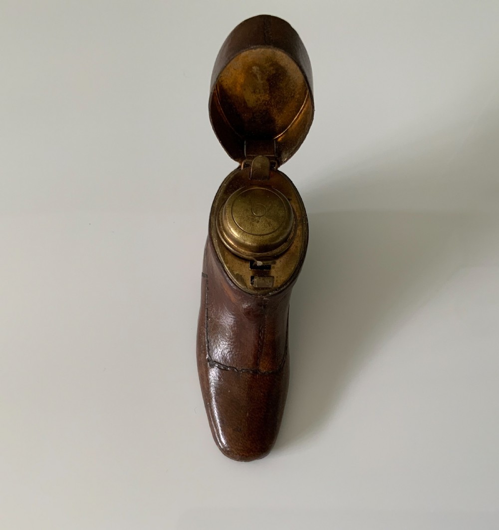 Rare novelty travelling inkwell in the form of a boot View III