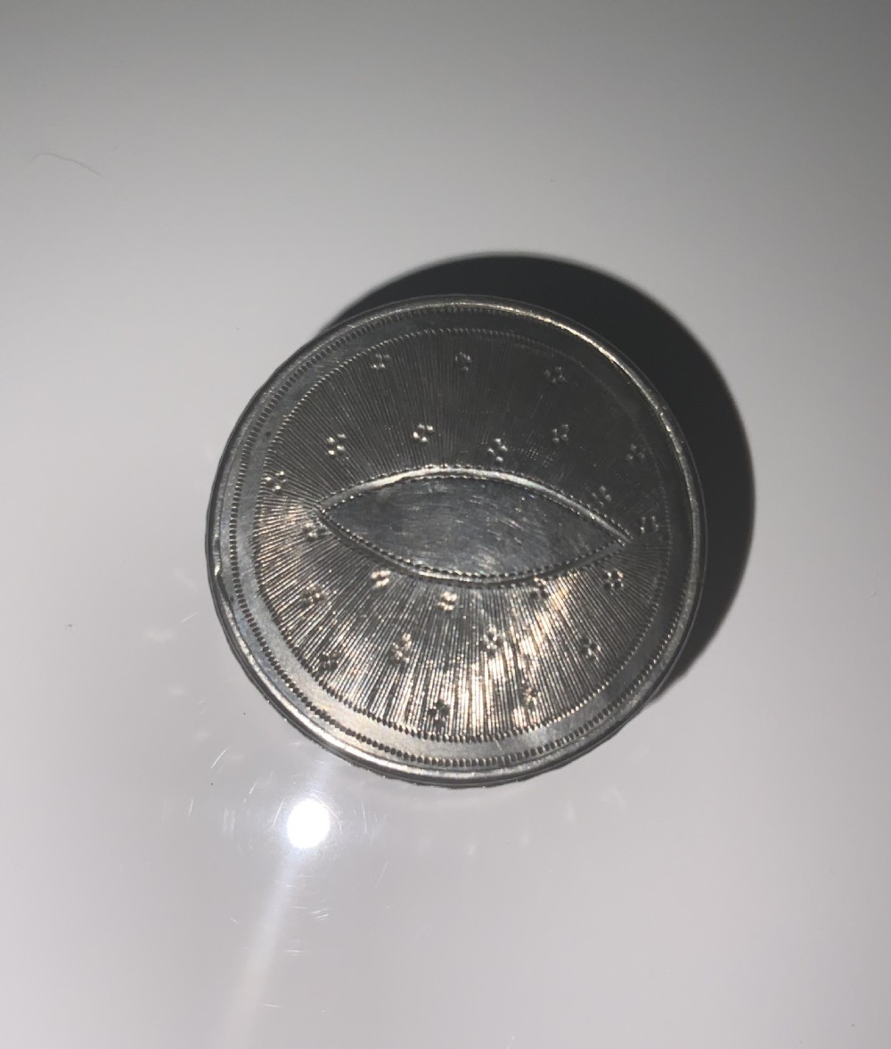 A very rare Georgian silver patch box with miniature View II