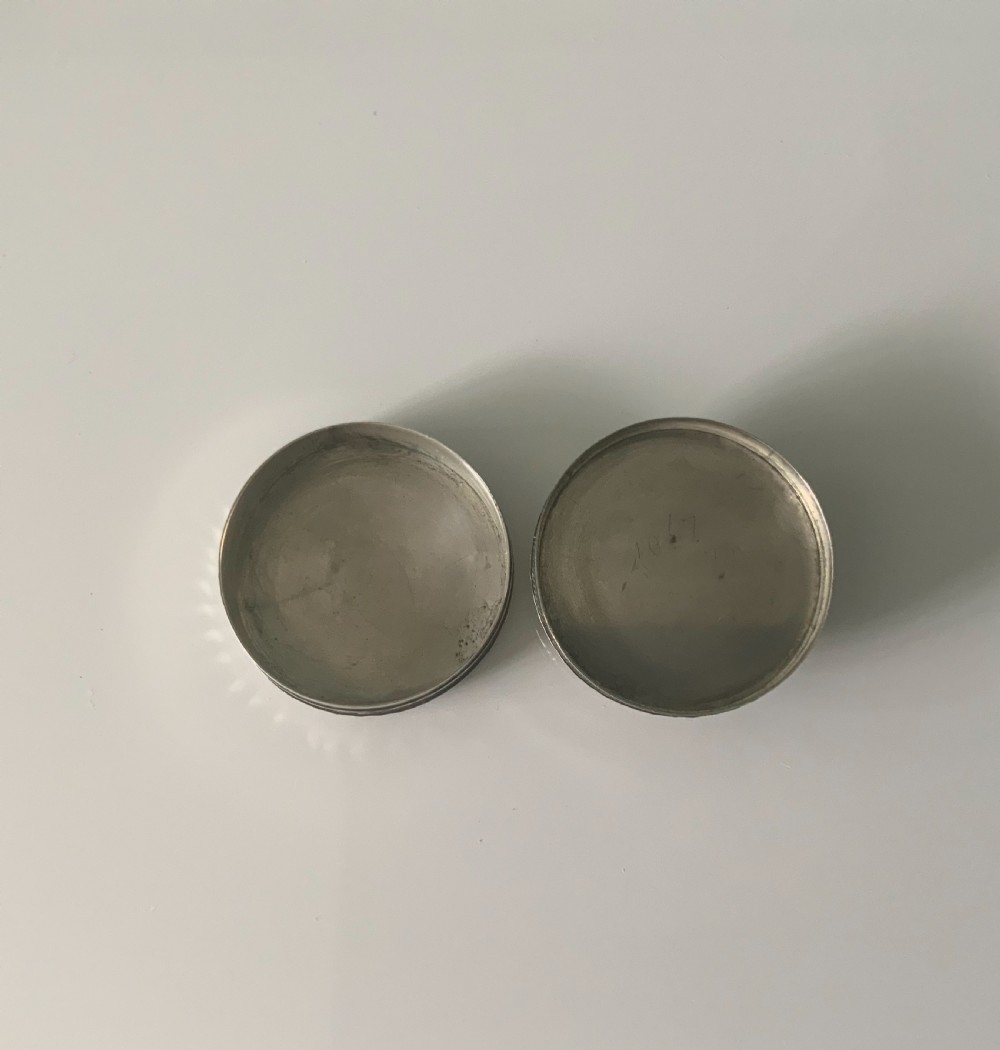 A very rare Georgian silver patch box with miniature View IV