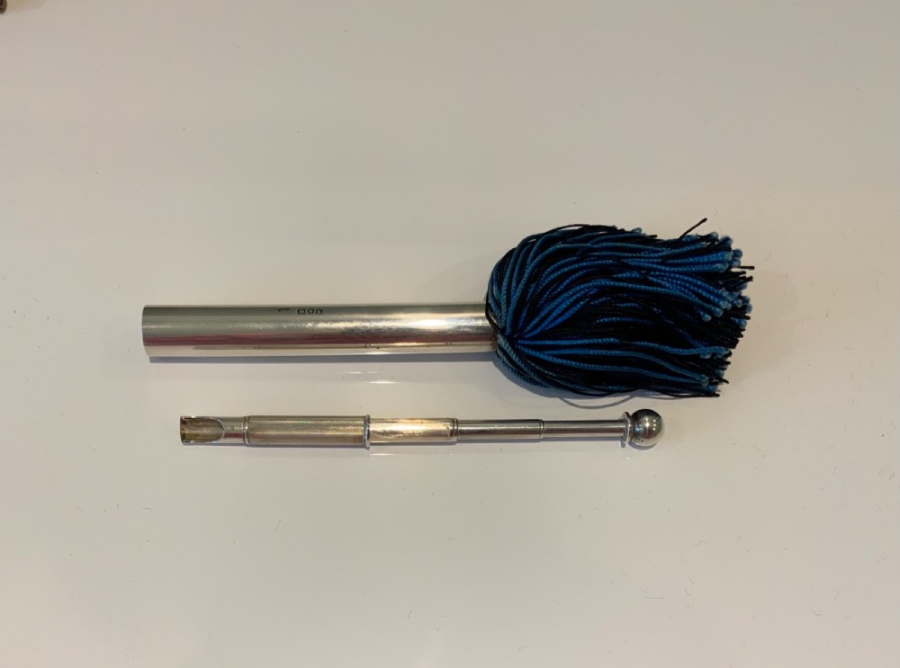 An rare silver dip pen & penwipe
