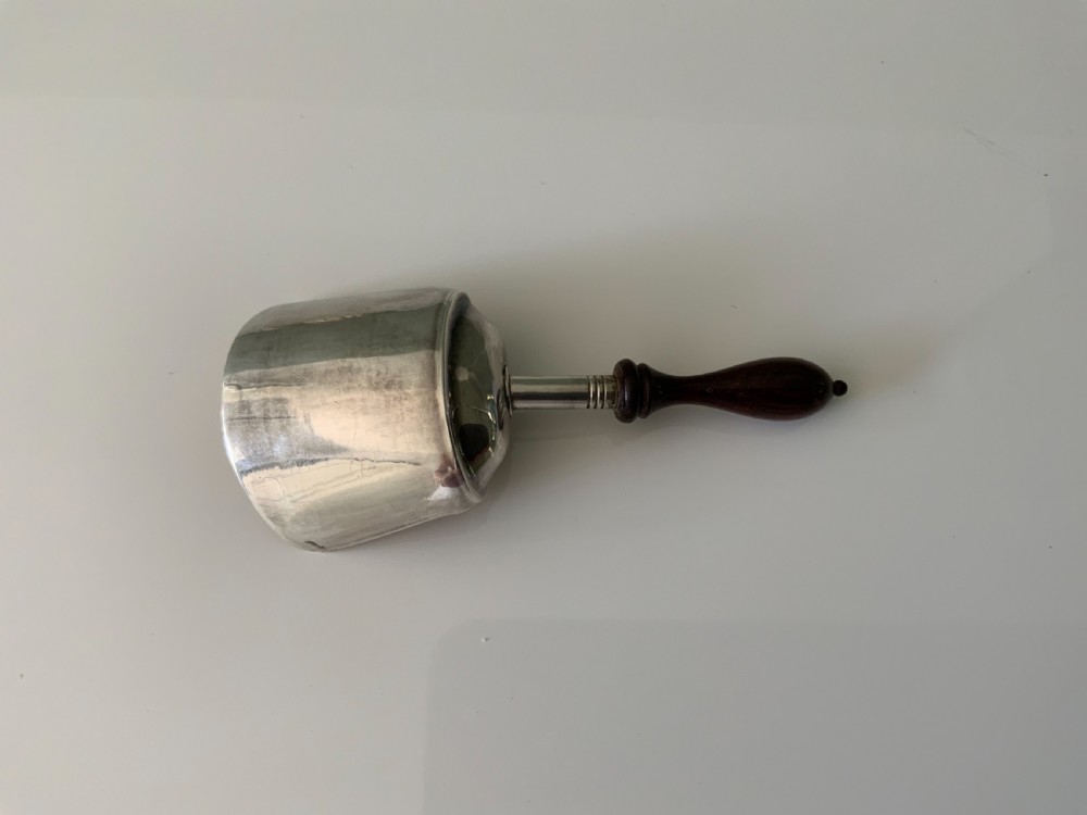 Georgian silver caddy spoon turned wooden handle View III