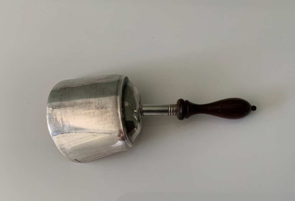 Georgian silver caddy spoon turned wooden handle View IV