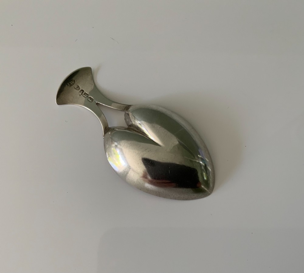 Georgian silver biforate caddy spoon View II