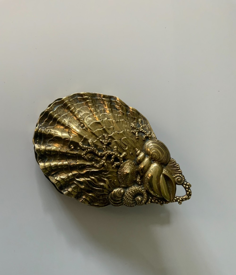 Brass scallop shaped paperclip View II