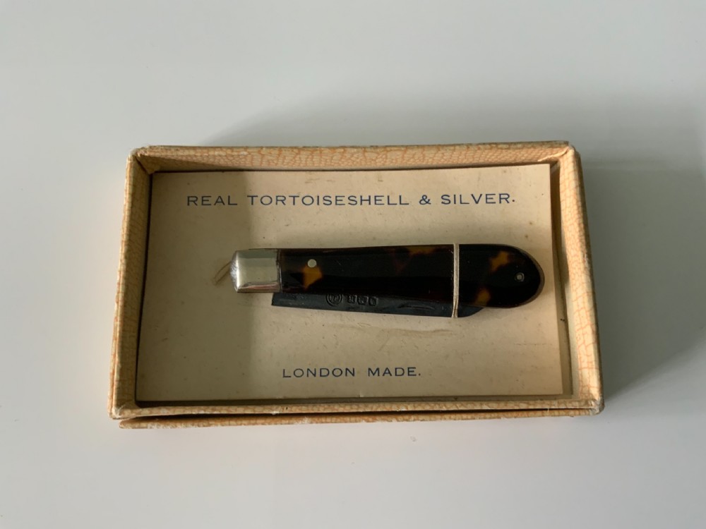 Tortoiseshell & silver knife - Masonic View II