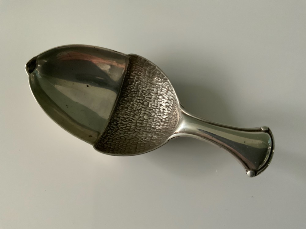 Silver acorn caddy spoon