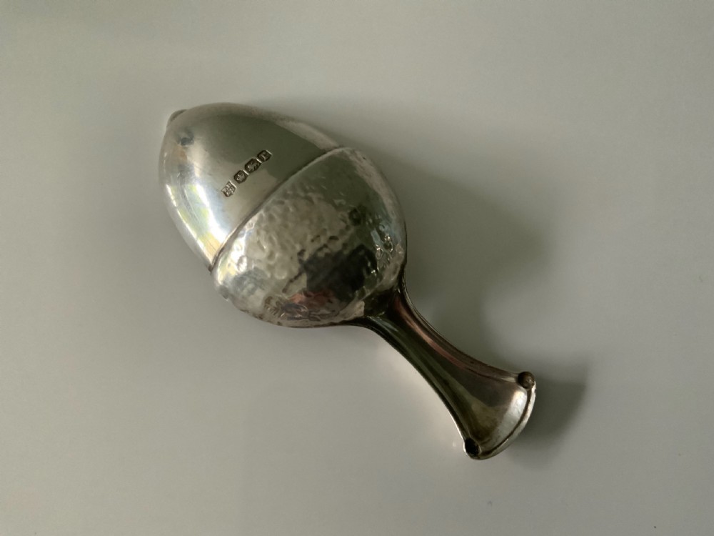 Silver acorn caddy spoon View II