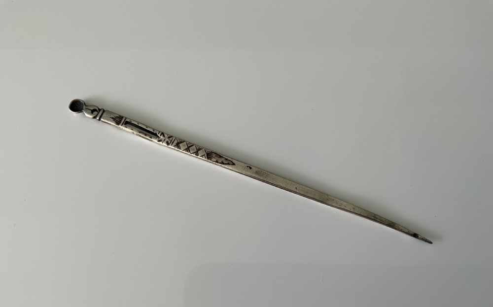 17th Century silver bodkin
