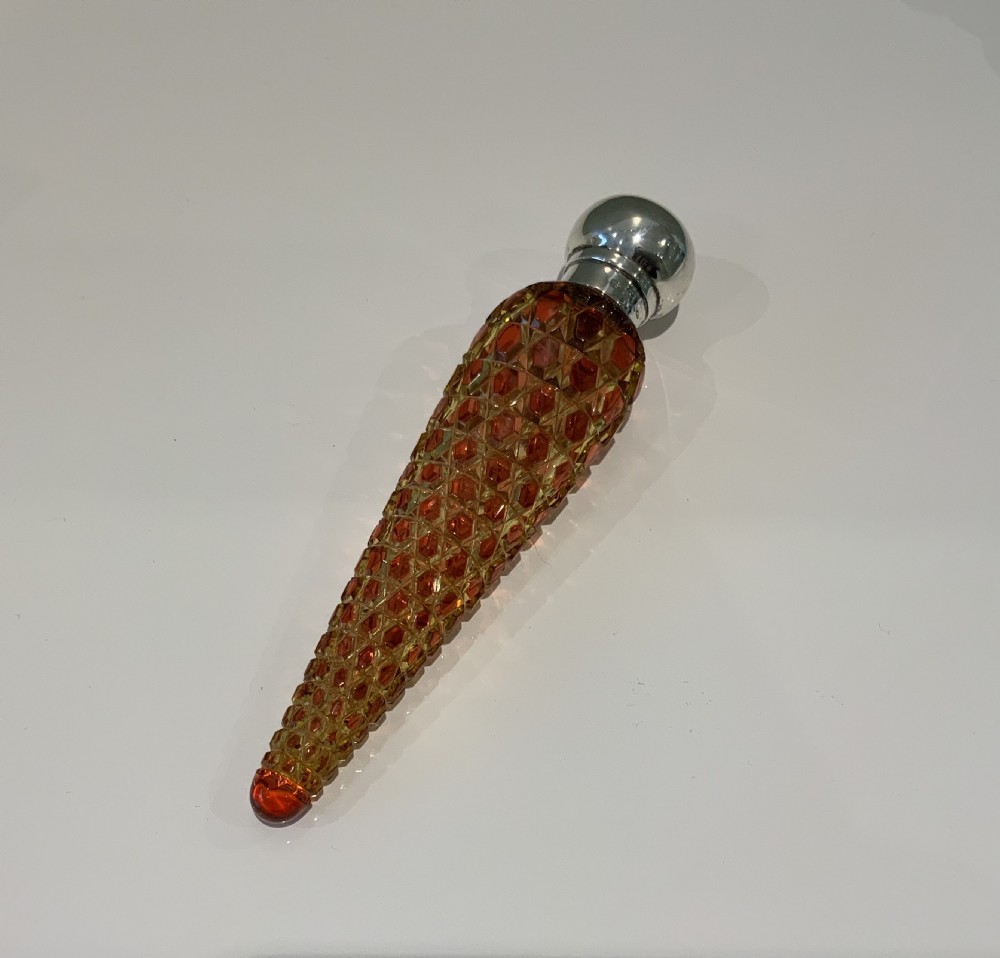 Victorian cut glass silver topped scent bottle View II