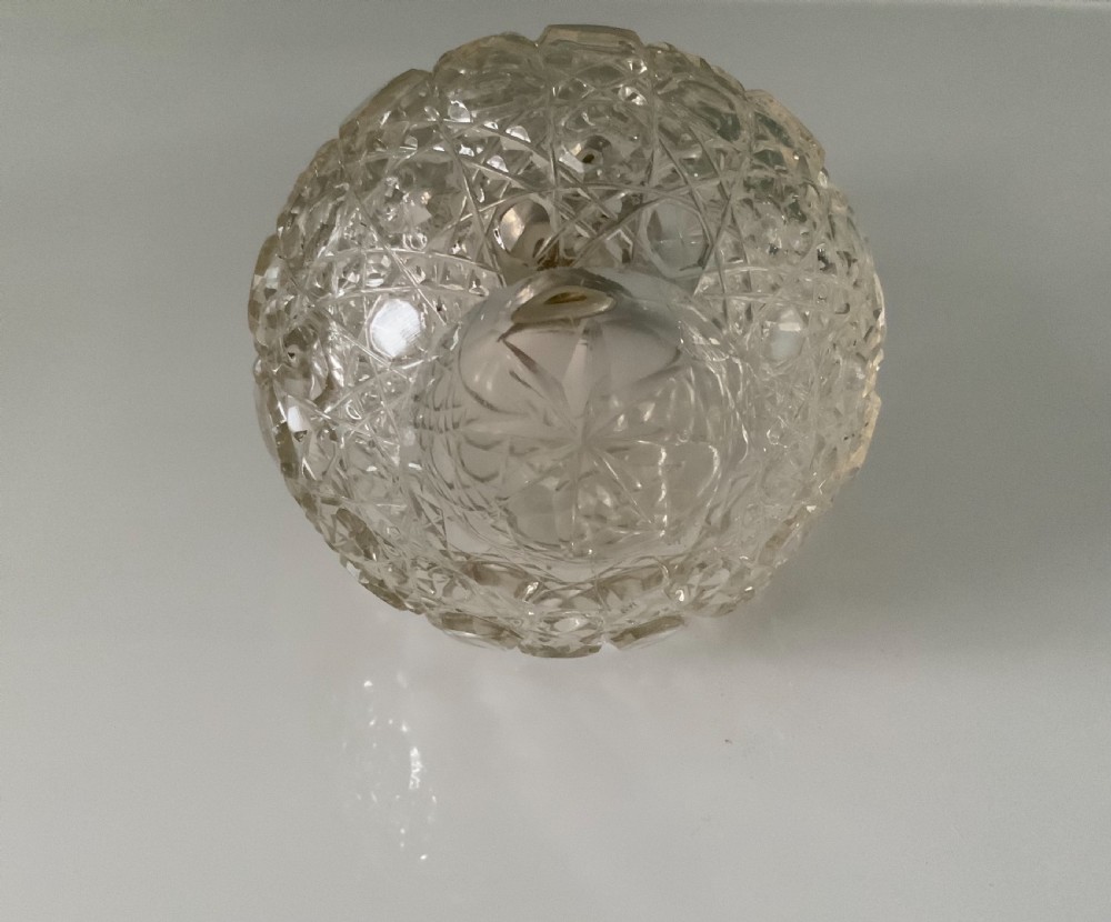 Edwardian silver topped glass scent bottle View V
