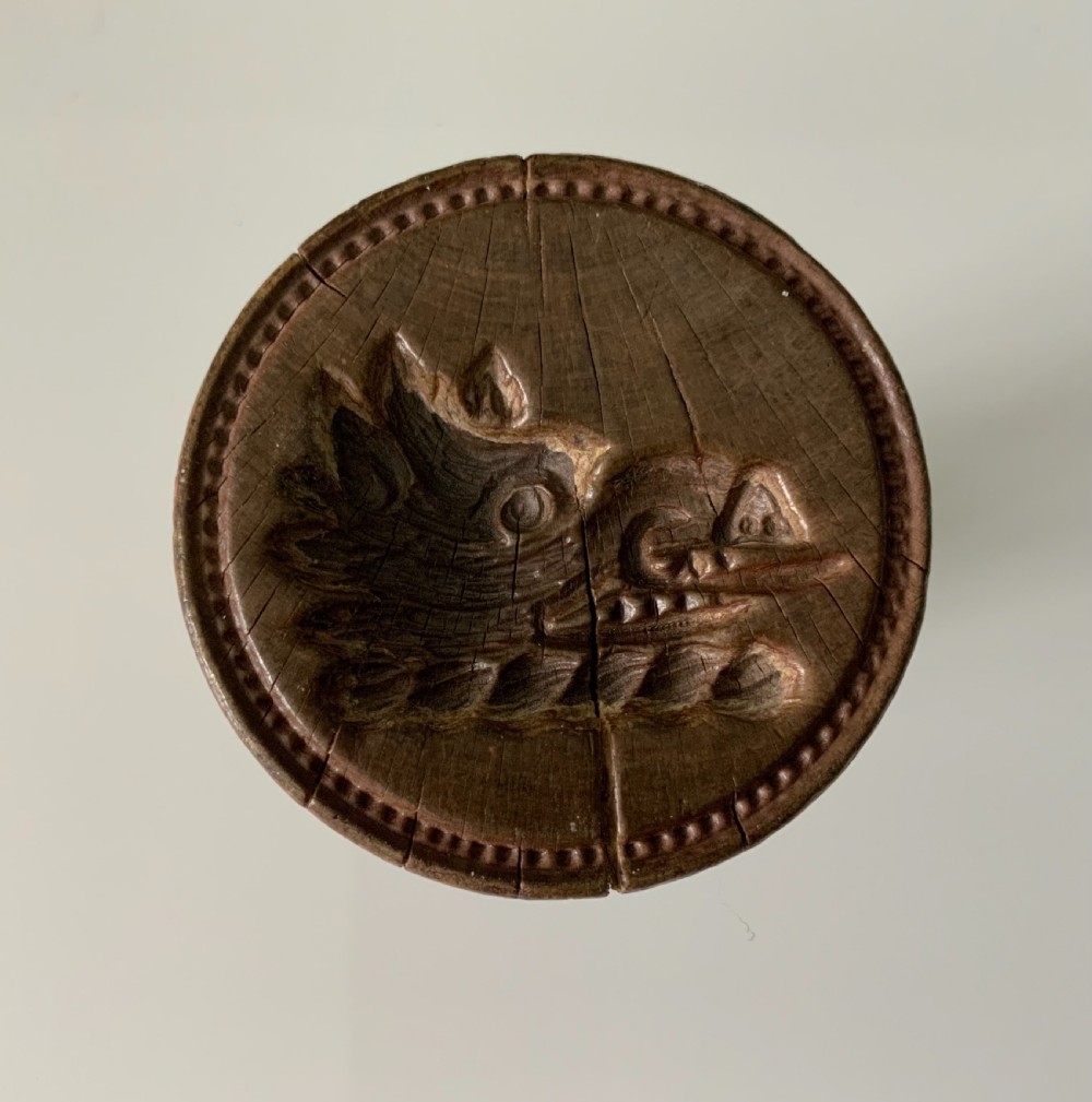 Rare 19th century armorial butter stamp
