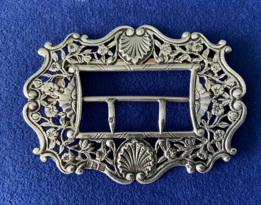 Victorian silver belt buckle William Hutton & Sons View III