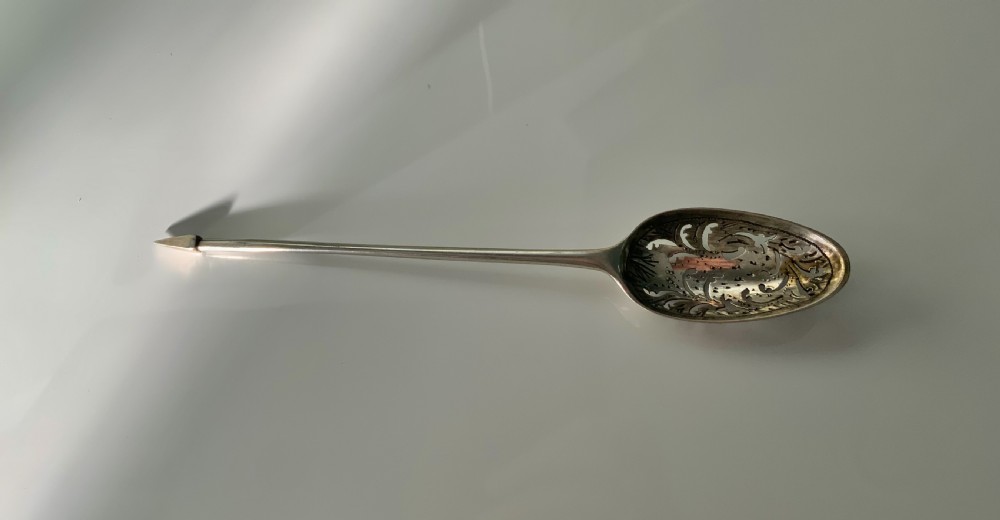 Georgian silver mote spoon