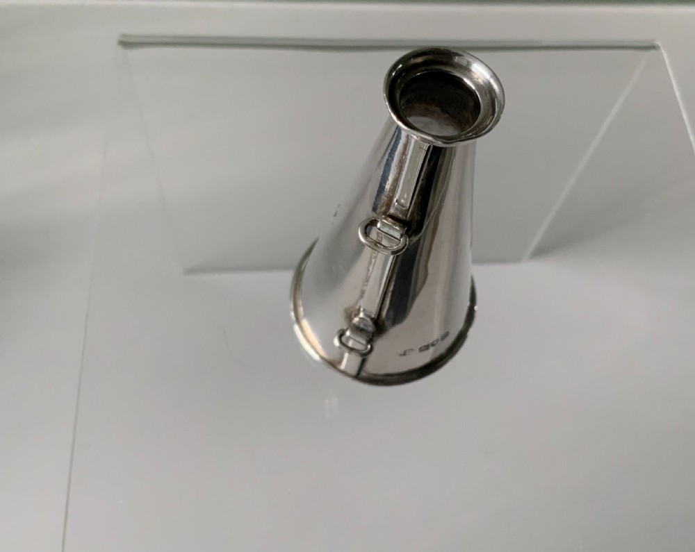 Silver miniature megaphone View II