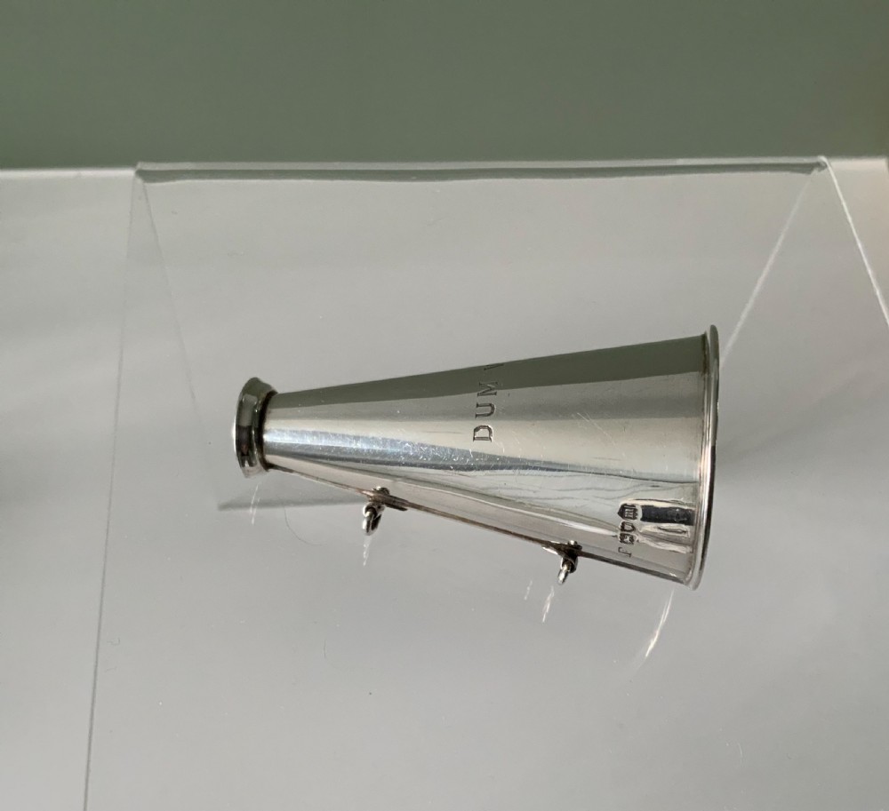 Silver miniature megaphone View III