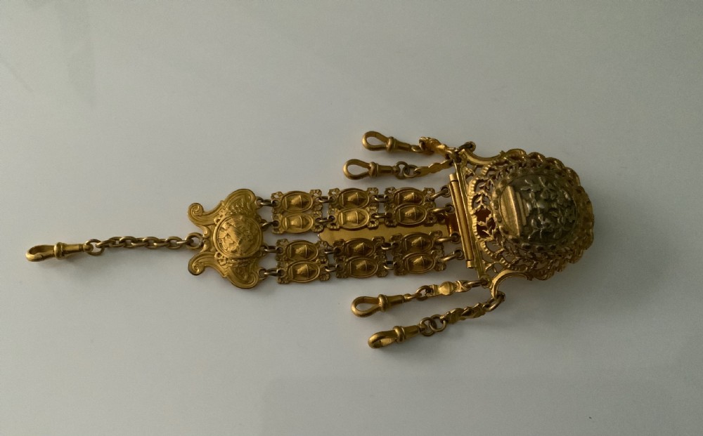 Early 19th Century gilt metal watch chatelaine