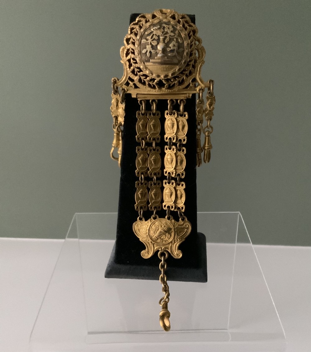 Early 19th Century gilt metal watch chatelaine View V