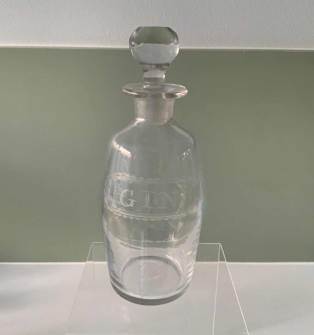 Georgian spirit decanter with etched label