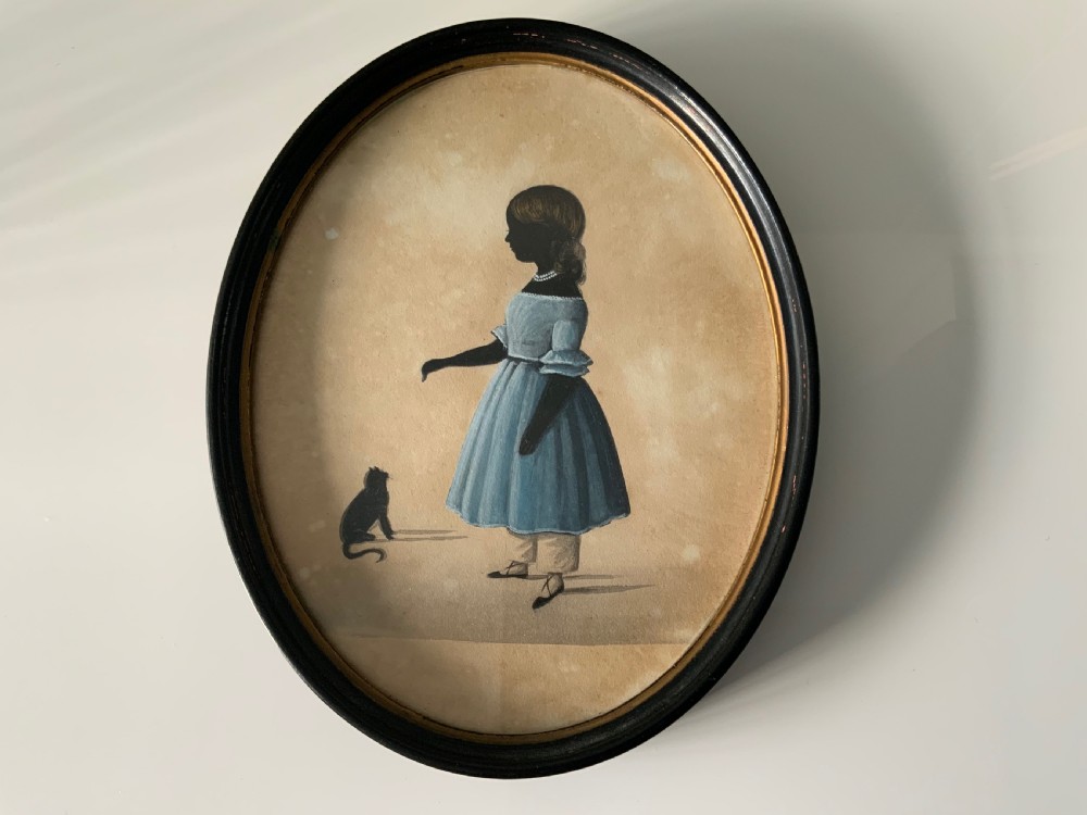 Victorian Silhouette with watercolour overlay