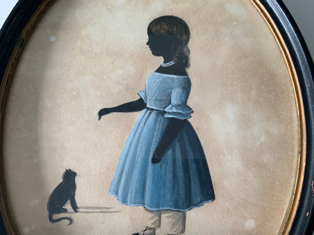 Victorian Silhouette with watercolour overlay View II