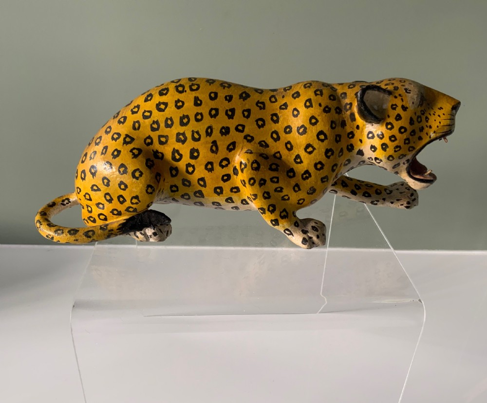Early 20th Century Indian wooden leopard View II