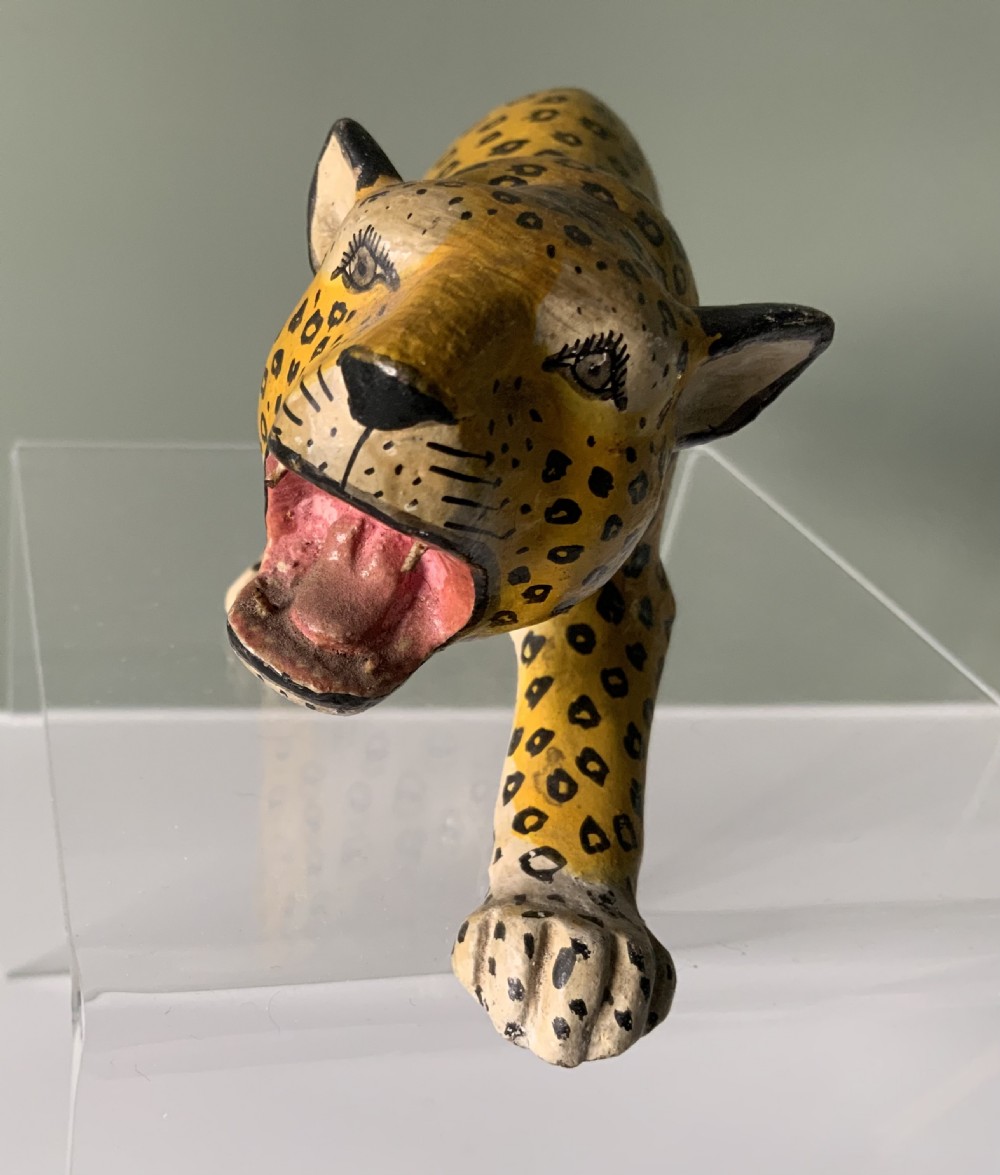 Early 20th Century Indian wooden leopard View IV