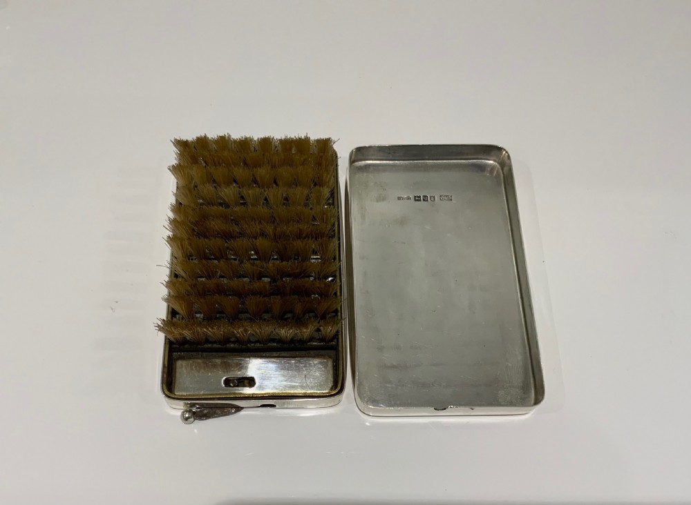 Asprey silver travelling brush