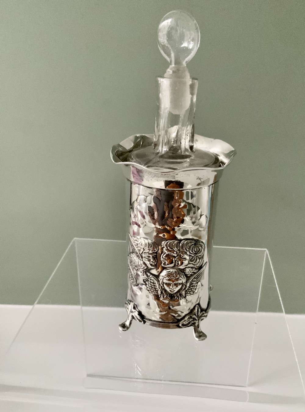 Reynolds Silver Scent bottle holder and bottle