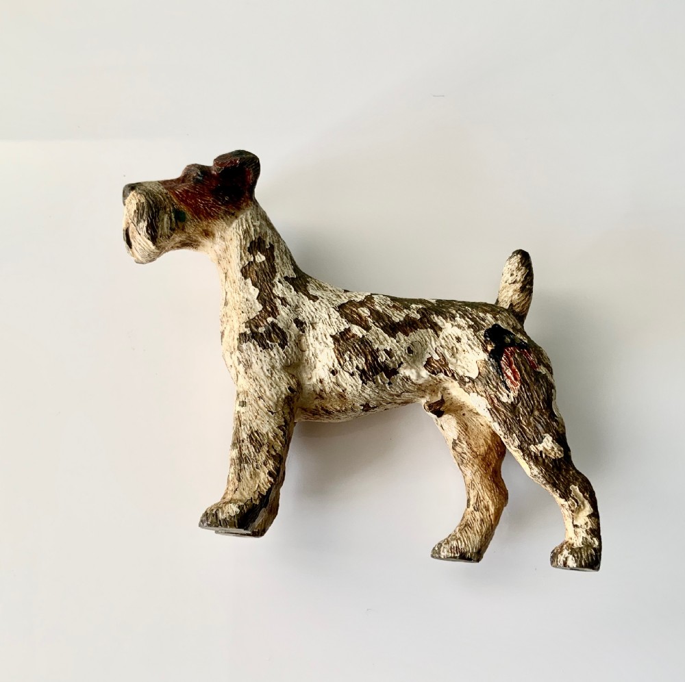 Cold painted bronze wire haired fox terrier View II