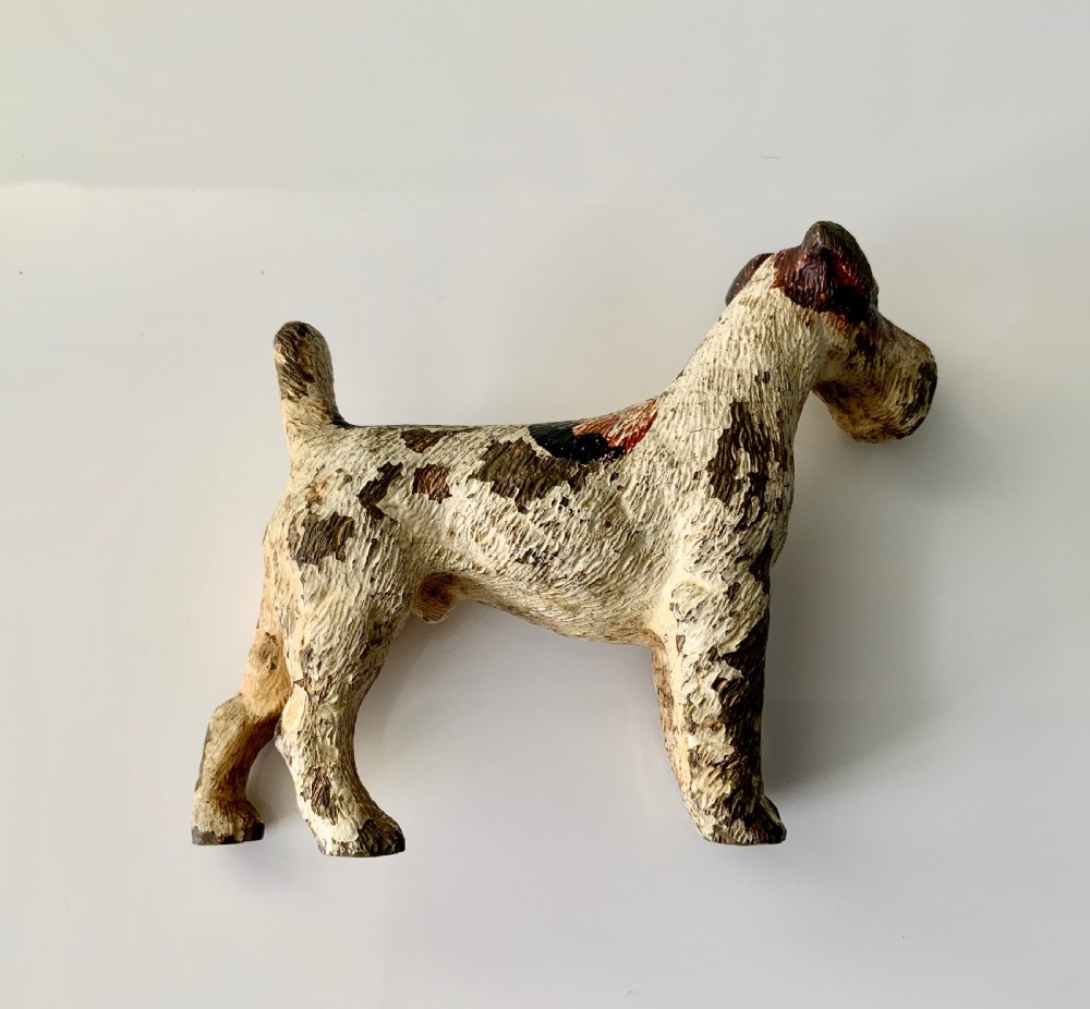 Cold painted bronze wire haired fox terrier View III