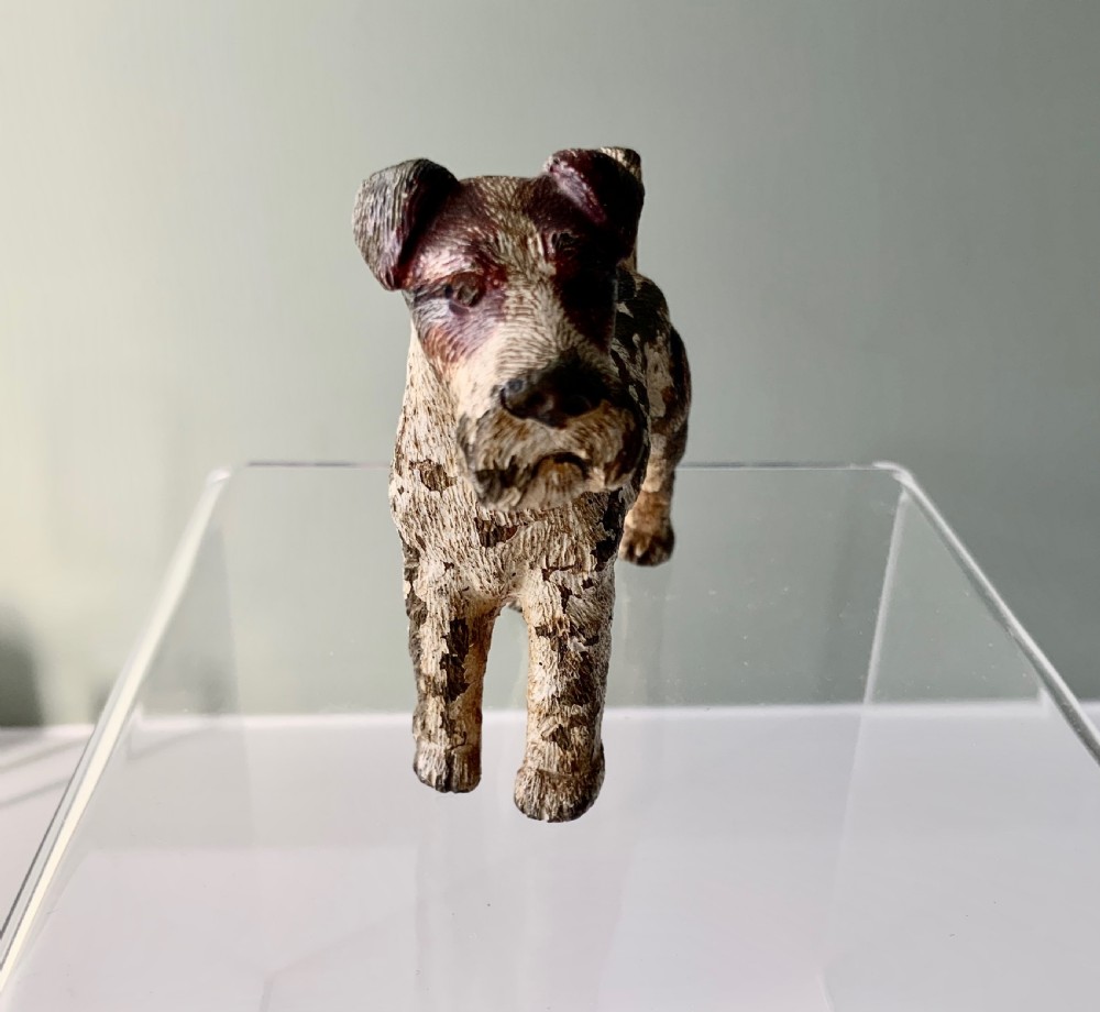 Cold painted bronze wire haired fox terrier View IV