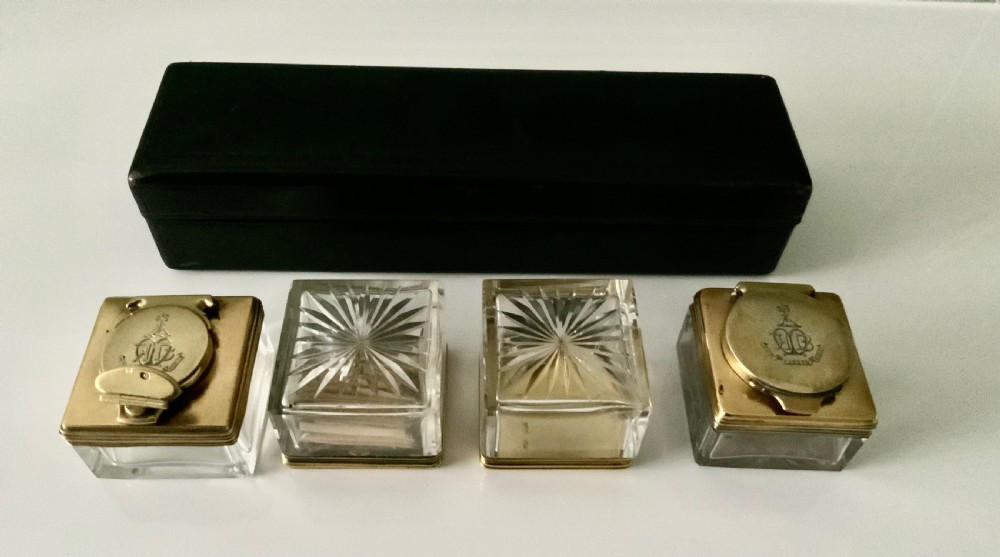 Superb silver boxed desk set - Baron Redesdale View III