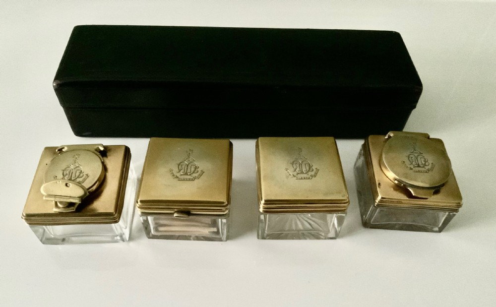 Superb silver boxed desk set - Baron Redesdale View IV