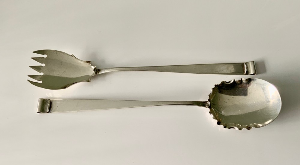 Arts & Crafts silver salad servers