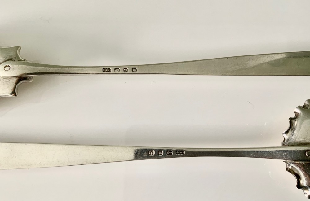 Arts & Crafts silver salad servers View III