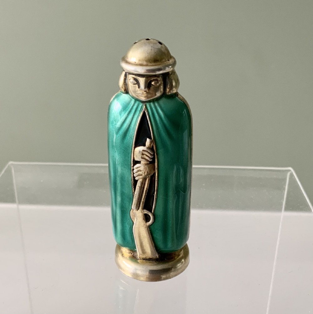 Norwegian enamel silver pepper