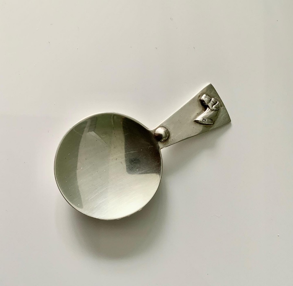Art Deco silver caddy spoon