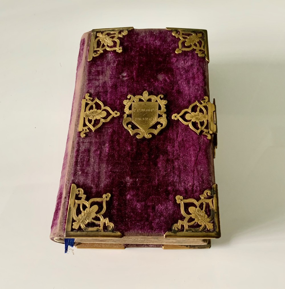 Victorian velvet covered common prayer book