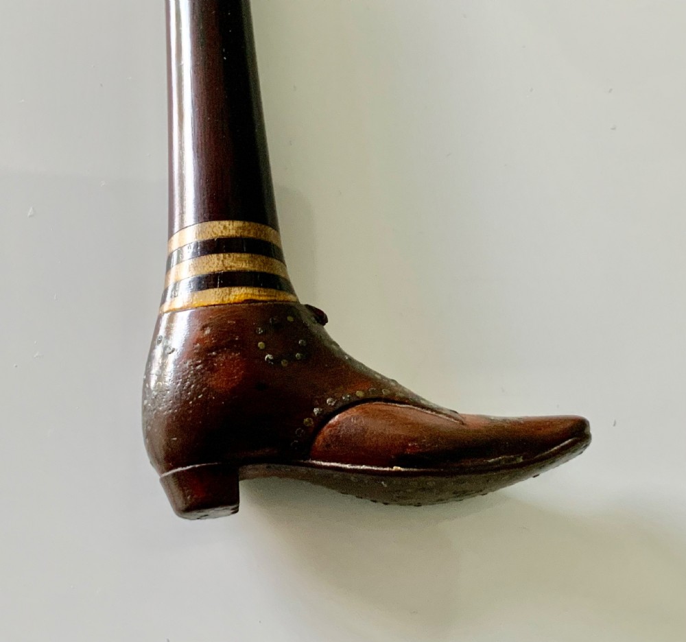 Rare 19th Century Ladies stick with shoe end View IV