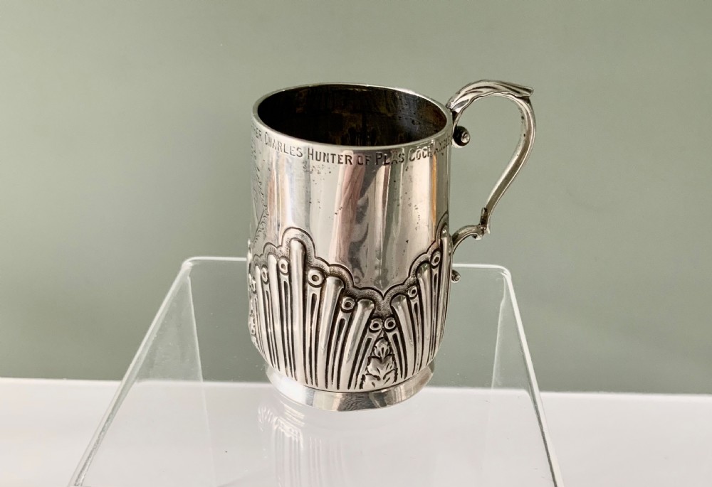 Victorian silver christening mug View III