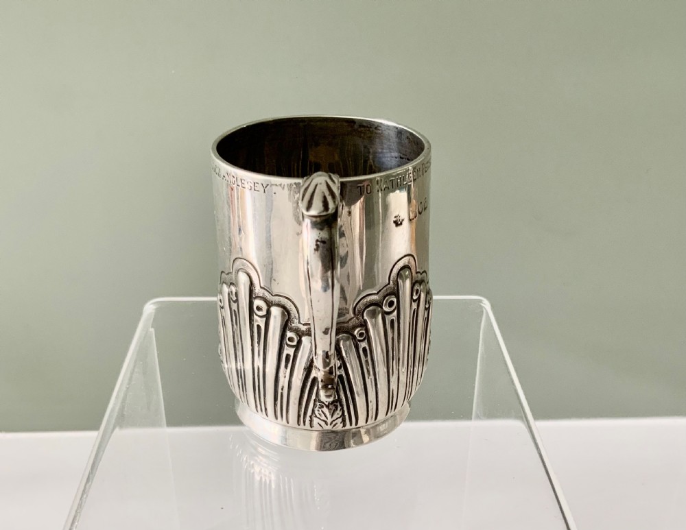 Victorian silver christening mug View V