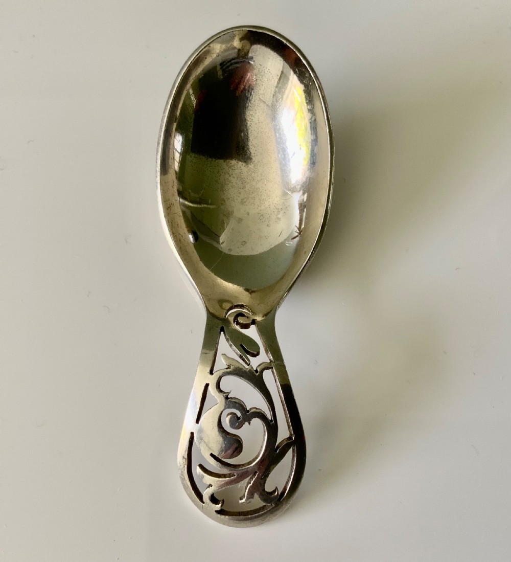 Silver caddy spoon View II