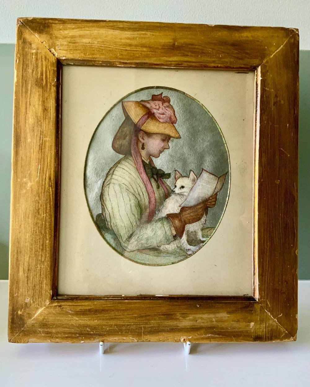 Victorian watercolour portrait of a young woman