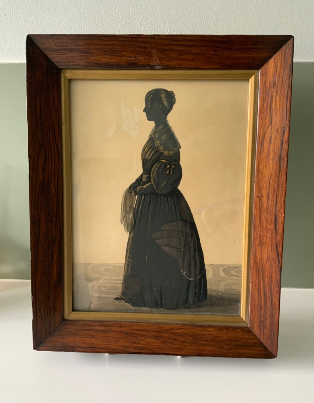 Victorian watercolour silhouette