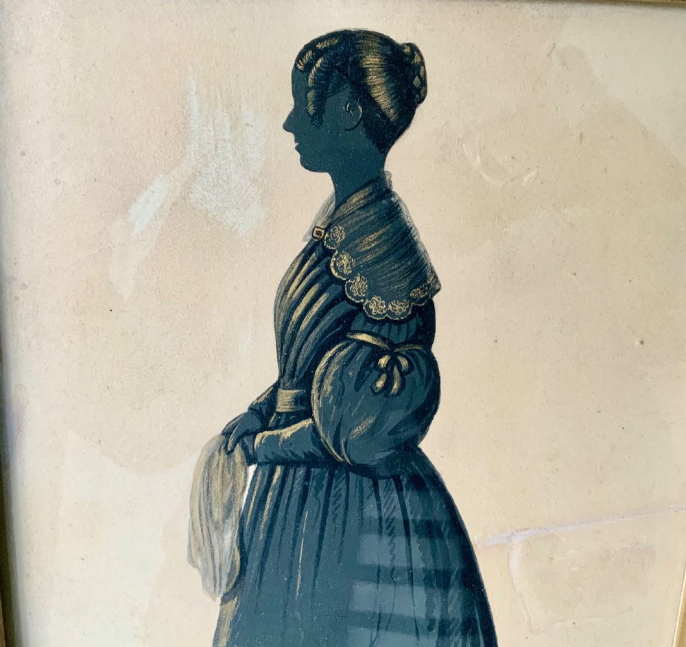 Victorian watercolour silhouette View III