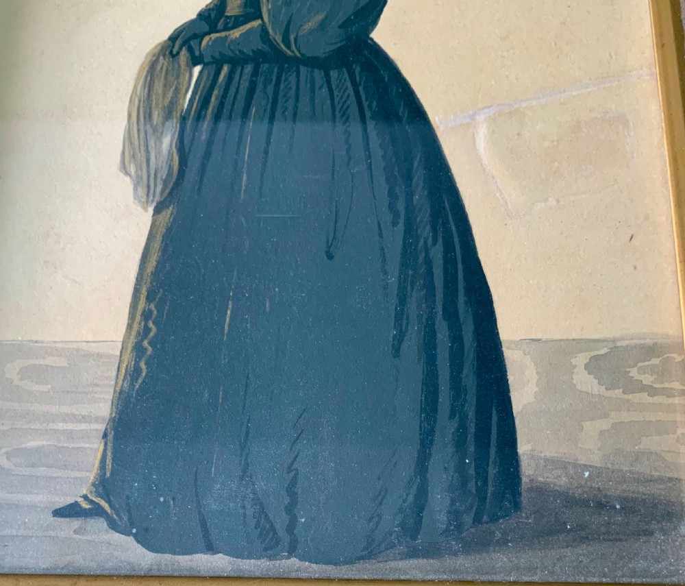 Victorian watercolour silhouette View IV
