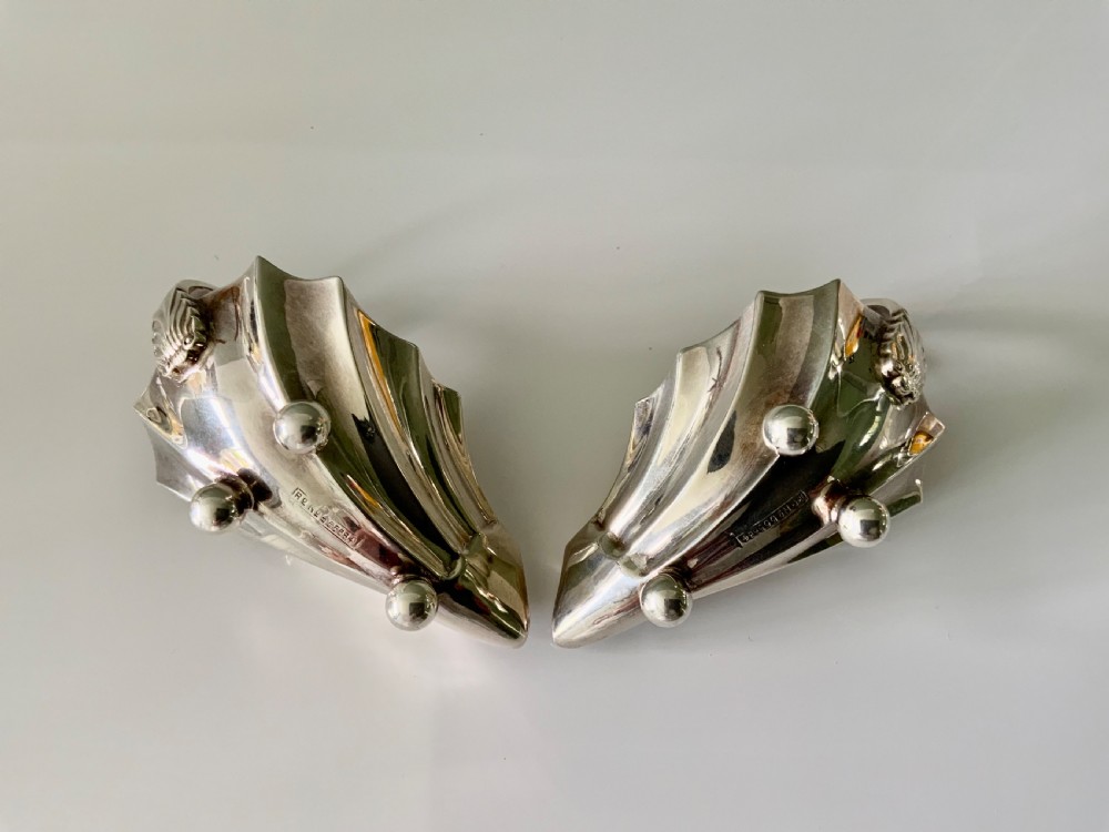 Rare pair of silver salt pourers View III