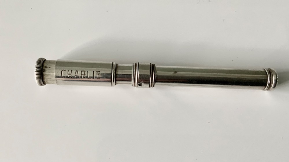 Very rare Sampson Mordan silver pencil and sharpener combination
  View IV